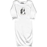 リルカブハブ3WLSOGP-36ホワイト長袖ドレス - パンダ、3-6ヶ月