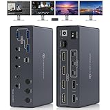 USB C KVMスイッチ ドッキングステーション コンピューター3台 M1 M2 M3 M4用 4モンター Displaylinkテクノロジー搭載、4K60Hz HDMI KVM マルチモニター 拡張/ミラーディスプレイアウト Windows Mac用