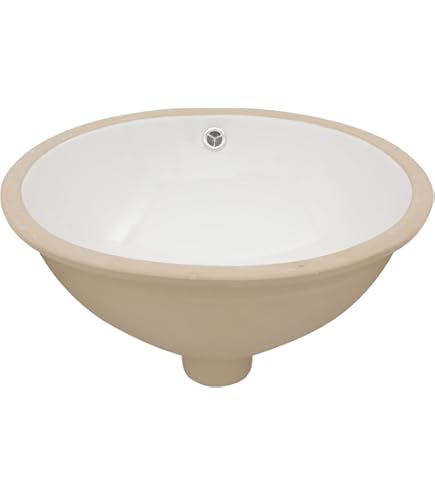 Ruvati 14-3/4 X 11 Inch Undermount Bathroom Sink - White Oval Ceramic Bathroom Sinks With Overflow For Bathroom Vanity Sink, Porcelain Bathroom Basin - RVB0616 - View #9
