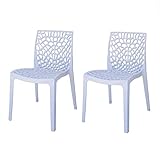 【2脚セット】ジェネリックチェア おしゃれ デザイナーズチェア 内外用 INK-S104-WT-2SET スパイダー (ホワイト)