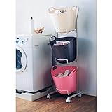 バスケットが外せるランドリーワゴン　　３段