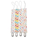 (ライチ) Lychee 4枚セット 可愛い おしゃぶりホルダー クリップ ストラップ パーチー Pacifier Holder おもちゃ 固定 ベビーシャワー お祝い