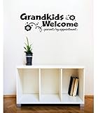 ビニール壁デカールステッカー: Grandkidsようこそ両親by予定イメージ引用寝室浴室リビングルーム画像アート壁画サイズ: 20 x 30インチカラー:ブラック