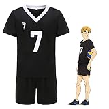 [Xinclubna] ハイキュー ジャージ 稲荷崎高校 コスプレ 衣装 宮治 宮侑 北信介 cosplay 服 ユニフォーム 上下2セット 半袖 tシャツ 大人 学生 男女兼用 制服 セット (7番,XXL)