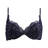 (ラヴィアドゥ)LA VIE A DEUX 22450 フリーカットレース 3/4カップブラジャー DE(NV-ネイビー、D70)