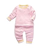 Cutelove　保温下着　保温インナー 　Tシャツ+ロングパンツ2点セット　パジャマ　部屋着　長袖　綿　女の子　男の子　ベビー　赤ちゃん　幼児　ベビー服　秋　冬　可愛い　ファッション　素敵　カジュア