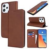 Xiaomi Redmi 12 5G ケース シャオミ redmi 12 5g 手帳型 Redmi 12 5G XIG03 au カバー redmi 12 5g 手帳ケース redmi 12 5g xig03 case zouzt 合成皮革 財布型 カード収納 ベルトなし 内蔵マグネット 横置きスタンド機能 二つ折り 手作り 大人っぽい 落ち着くデザイン 5色 ダークブラウン