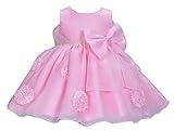 (ラボーグ)La Vogue 子供ドレス キッズ 女児 ガールズ ワンピース リボン飾り 女の子 ベビー プリンセスドレス ノースリーブ 発表会 結婚式 パーティー ピンク 90