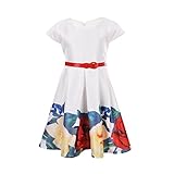 OKIDSO　子供ワンピース　女の子ドレス　子供服　ベビー服　スカート　入学式　ピアノ発表会　七五三　夏秋新作　花柄 袖なし　ホワイト　100/110/120/130/140ｃｍ　お洒落 (130CM