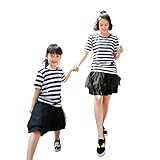 [Veroman] 親子コーデ キッズ Tシャツ リンクコーデ (110 ボーダー ネイビー)