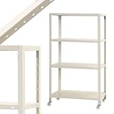 スマートラック NSTRK-444 幅70×奥行30×高さ124.5cm 4段 ホワイト 80kg/全