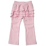 【日本製】プラチナムベイビー【おしり3段フリル★10分丈】カラーストレッチパンツ (M(80～90cm), スイートピンク)