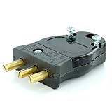 Leviton 20MC-E 20-Amp-125 Volt, 2 Pole-3 Wire, Stage Pin, Male Plug Crimp Terminals, Black by Levito