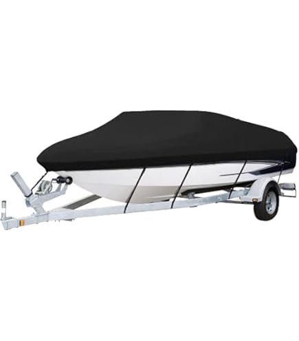 Amazon | 210DボートカバーVハルランナバウトおよびバスボート用の頑丈