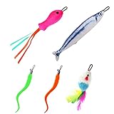 [lappland] 猫じゃらし ぬいぐるみ 魚 ねずみ ニョロニョロ 単品セット ねこじゃらし 猫のおもちゃ じゃれ猫 猫 ねこ おもちゃ (猫じゃらし単品セットB)