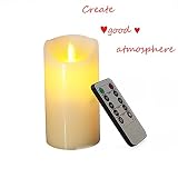 aogvna LED CandleアイボリーDripless RealワックスピラーLEDキャンドルwith Dancing Flame Electric Fake Candle in Warmホワイ