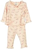 フェザー赤ちゃん女の子服ピマコットン長袖ドレープ着物トップとパンツセット