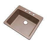 Dekor Sinks 40304Q Bridgewood Composite Granite Single Bowl Sink with Three Holes, 25, Natural by De