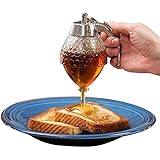 ハニーディスペンサー 受皿式 ガラス 調味料入れ ドレッシングボトル 容器 はちみつ ディスペンサー 蜂蜜ボトル はちみつ入れ容器 はちみつ容器
