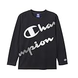 [チャンピオン] 長袖Tシャツ キッズ 長袖 丸首 速乾 ラバープリント ロングスリーブTシャツ スクールボーイズ CK-AS403 ボーイズ チャコール