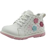 Sunny&Baby 赤ちゃん レース スクールシューズ 女の子 日本のチェリーブーツ スターモデル 滑り止め ( Color : White , Size : 13CM )