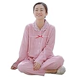 (アビコ)ABICO マタニティ 可愛い パジャマ セット 2色 授乳口付き 授乳用 授乳服 刺繍き襟 蝶結び 前開き ゆったり ウエスト調節 部屋着 厚手 ルームウェア