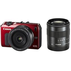Canon デジタル一眼カメラ EOS M(レッド) ダブルレンズキット EOSMRE-WLK