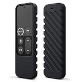 【elago】 Apple TV 4K 2017 / AppleTV HD 対応 リモコン ケース Siri Remote コントローラー 用 耐 衝撃 シリコン ケース 落下防止 用 ストラップ 付属 カバー [ AppleTV 4K 第1世代 / アップルTV 第4世代 対応 ] R3 CASE ブラック