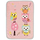 Bananafish Studio Sweet Owl Girl High Pile Blanket