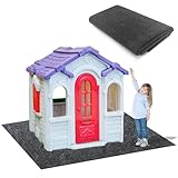屋外プレイハウスマット 55 x 70インチ 滑り止め裏地 屋外プレイマット プレイハウス アクティビティ パッド ラグ 防水ハウス プレイマット 屋外ゲーム用