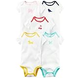 カーターズ Carter's 女の子用白カラフルキャラクター半袖ボディスーツ5枚セット (9months(67-72cm)) [並行輸入品]