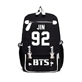 韓流グッズ VIP 可愛 BTS 防弾少年団 Bangtan Boys 花様年華Young Forever JIN 92 ファッション バッグ リュックサック (ブラック)
