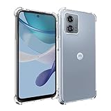 FOR Motorola MOTO G53J 5G 用の保護ケース FOR Motorola MOTO G53J 5G 用のTPU素材製 スマホケース 透明 スリム ソフト薄型 耐衝撃 FOR Motorola MOTO G53J 5G 用のカバー 全透明 四角を厚くする 指紋防止 PCduoduo
