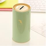 ecosin DIY Money Tinコイン現金保存ボックスメタル貯金箱ケースポットKidストレージボックス 75 * 75 * 140mm Ecosin