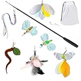 HMHiWYY prime day 猫おもちゃ ねこじゃらし 7個交換用玩具 1本釣り竿付き 一本の吊り糸 収納袋1つ 10点セット