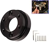 Gugxiom ステアリングホイールアダプター 70mm PCD ハンドルアダプター クイックリリース、 ステアリングホイールプレートアダプター ステアリングボス ハンドル (黒ー１)