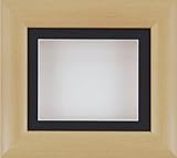 BabyRice Deepボックス表示フレームfor 2d 3d ArtオブジェクトMedal Keepsake Baby Casts 1st Bootees花ブナ効果/ブラックマウント/ホワイトBa