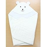 耳付クマさんパイルキルトアフガン　80×80ｃｍ　日本製 (クリーム)