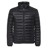 ダウンジャケット防風 収納 防寒 ダウン コート（black L）