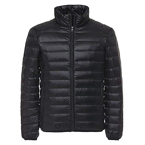 ダウンジャケット防風 収納 防寒 ダウン コート（black L）