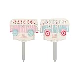 (シージービー・ギフトウェア) CGB Giftware Happy Glampers 'In' & 'Out' ガーデン ステーク 杭 デコレーション (ワンサイズ) (マルチカラー)