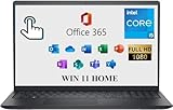 DELL Inspiron 15 3000 3520 ビジネスノートパソコン15.6インチ FHD タッチスクリーン、第11世代 Intel 4 Cores i5-1155G7、Microsoft Office 365、32G、1TB、テンキーパッド、Wi-Fi、ウェブカメラ、HDMI、ブラック。