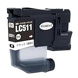 【Ｆ ＦＵＫＵＴＡＭＡ】 LC511BK ブラック 単品×1 顔料 ブラザー用 互換インクカートリッジ 残量表示対応 プリンター 用 互換インク 対応機種 : DCP-J529N DCP-J916N DCP-J929N-W/DCP-J929N-B MFC-J742DN MFC-J742DWN MFC-J908N MFC-J943DN MFC-J943DWN 等 (ブラック)