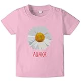 (プリントスター)Printstar名入れできるオリジナルベビーTシャツ　 フラワー 80cm