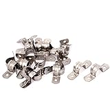 uxcell パイプストラップ　メタル製シルバートーン 14mmパイプ径 20個入り