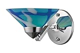Elk 1470/1CAR 1-Light Sconce In Polished Chrome with Caribbean Glass [並行輸入品]
