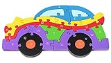 Yuelian(TM) 子供知育玩具 幼児 木製のおもちゃ 玩具 アルファベットや数字 木製パズル 組み合わせ 遊具  乗用車