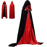[Ayoii] ハロウィンマント 仮装用マント コスチューム ドラキュラ変装 死神 吸血鬼 ロング ハロウィン ブラック 肩下約140㎝ フード付き ハロウイン仮装 コスプレ衣装 悪魔 魔法師 リバーシブル 文化祭 学園祭 コスプレ ハロウィーン フリーサイズ 大人用 男女兼用 cosplay