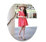 M.Z.L ワンピース　子供ドレス　キッズワンピース 切り替え風 女の子入学式　プリンセスドレス  フラウンス イエロー　バラ色 (130CM, バラ色)