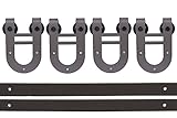 クラシックHorseshoeバーンスタイルスライドドアトラックとハードウェアセット 12 FT (144") ブラウン TSQ06-ORB(2SET)+Connector-ORB(1PC) 1